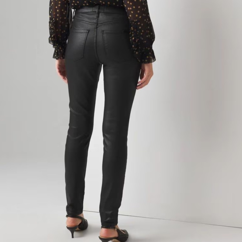 High - rise coated skinny jeans. Size 14 Long